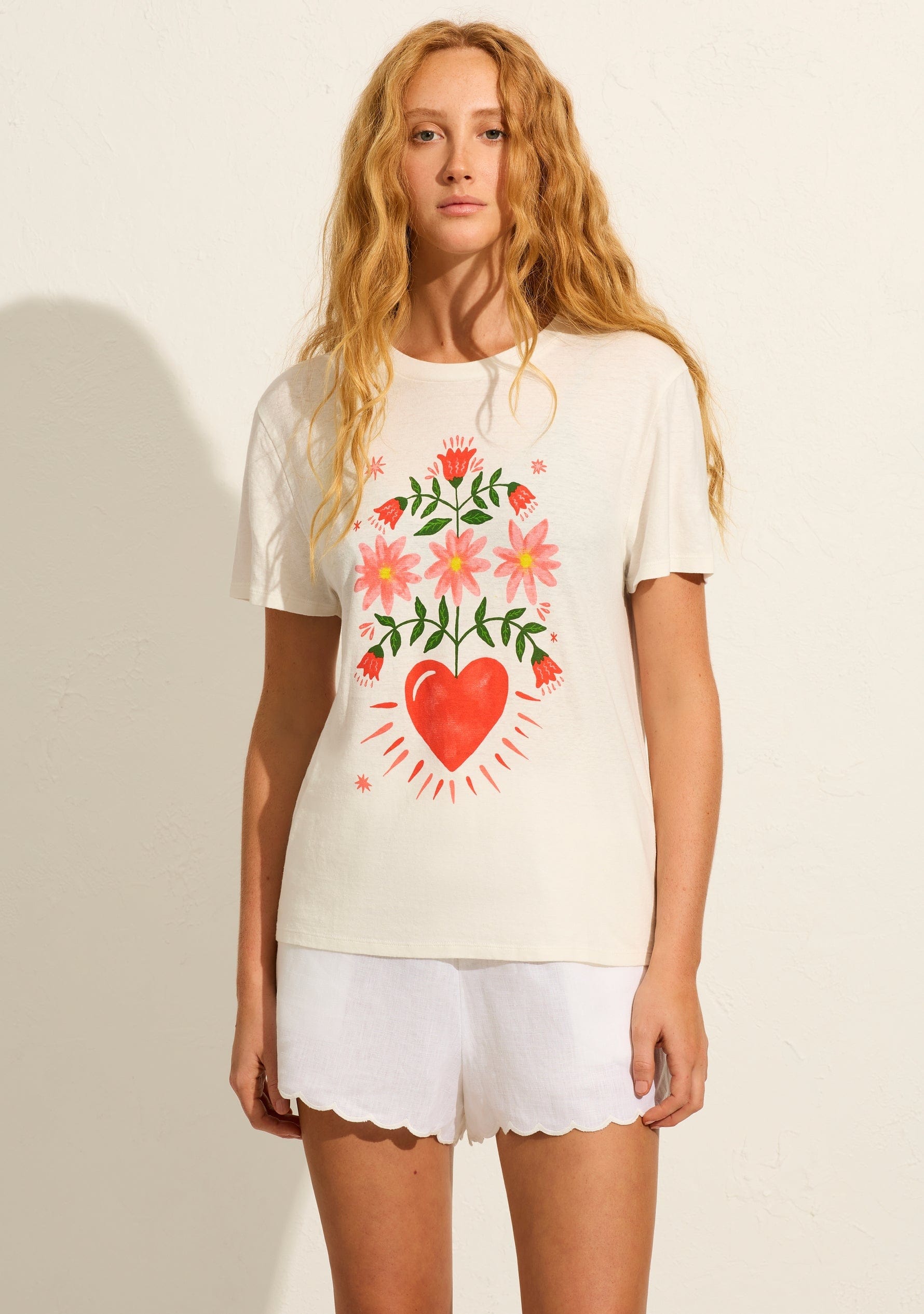 Fallen Hearts Classic Tee Off White - Auguste The Label
