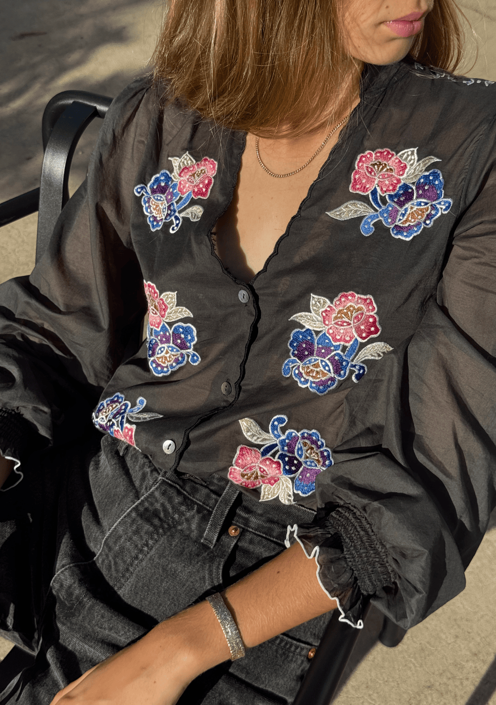 Gisele Embroidered Blouse - Auguste The Label