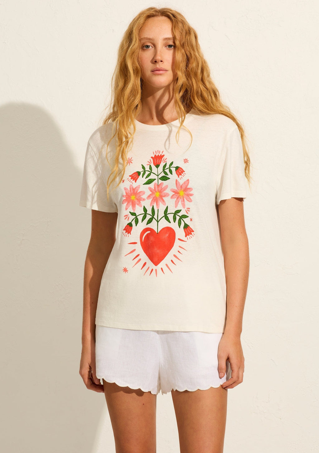 Fallen Hearts Classic Tee Off White - Auguste The Label