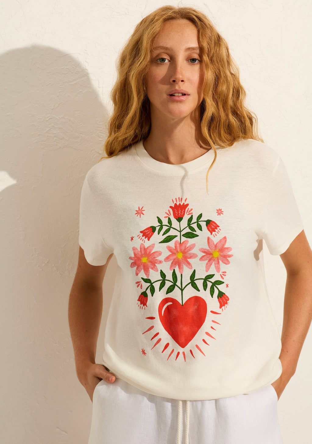Fallen Hearts Classic Tee Off White - Auguste The Label
